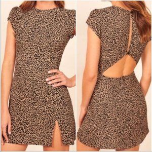 Reformation "Lena" Mini Dress in Cheetah print - Size 4
